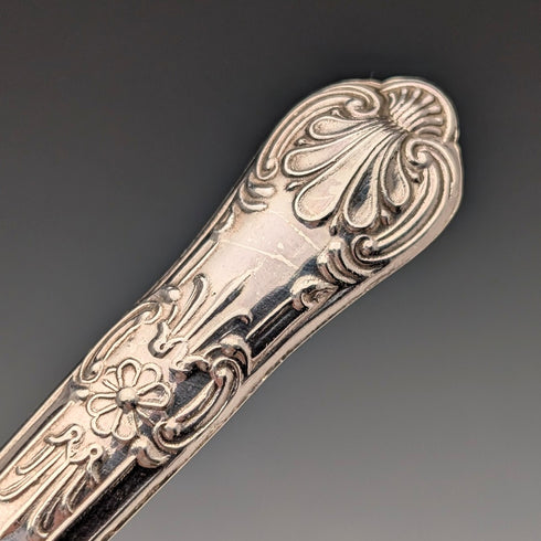 約 1974 年英國復古純銀手柄茶刀和叉 6 對哈里森兄弟茶刀盒